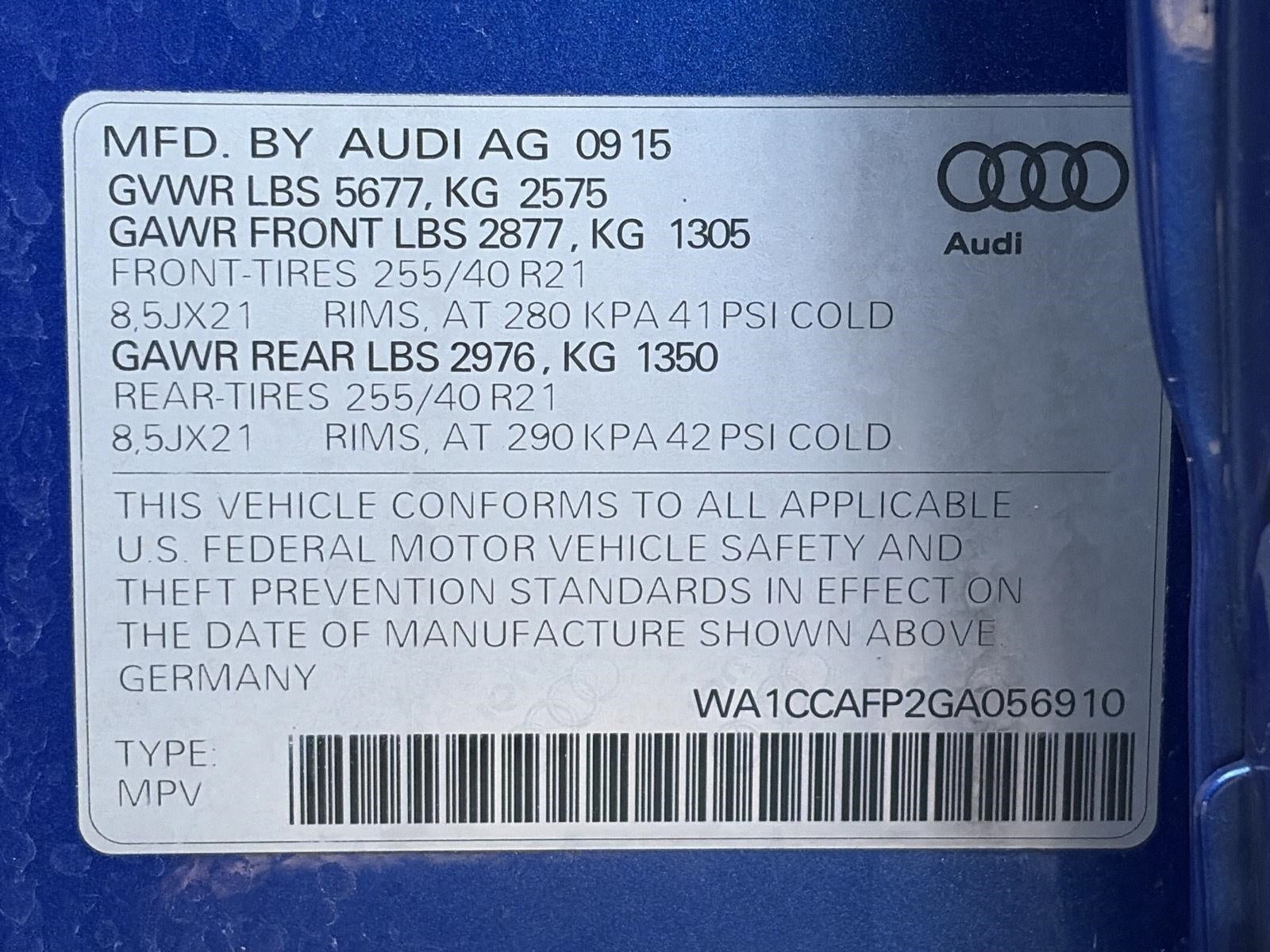 2016 Audi SQ5 quattro 4dr 3.0T Premium Plus