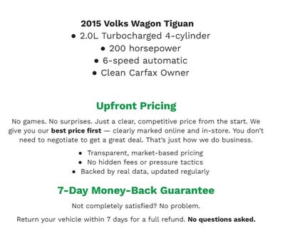 2015 Volkswagen Tiguan 4MOTION 4dr Auto SE