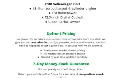 2018 Volkswagen Golf R 2.0T Manual w/DCC/Nav