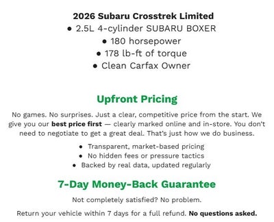 2026 Subaru CROSSTREK Limited