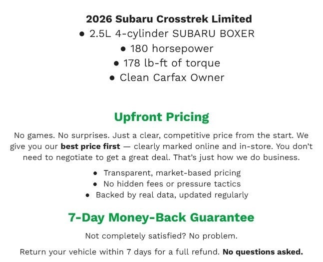 2026 Subaru CROSSTREK Limited