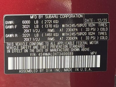 2026 Subaru ASCENT Onyx Edition Touring 7-Passenger
