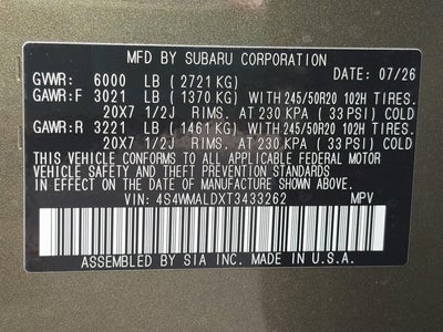 2026 Subaru ASCENT Onyx Edition Touring 7-Passenger