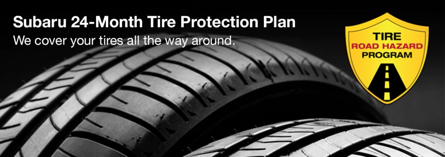 Subaru tire with 24-Month Tire Protection and road hazard program logo. | Bergstrom Subaru Oshkosh in Oshkosh WI