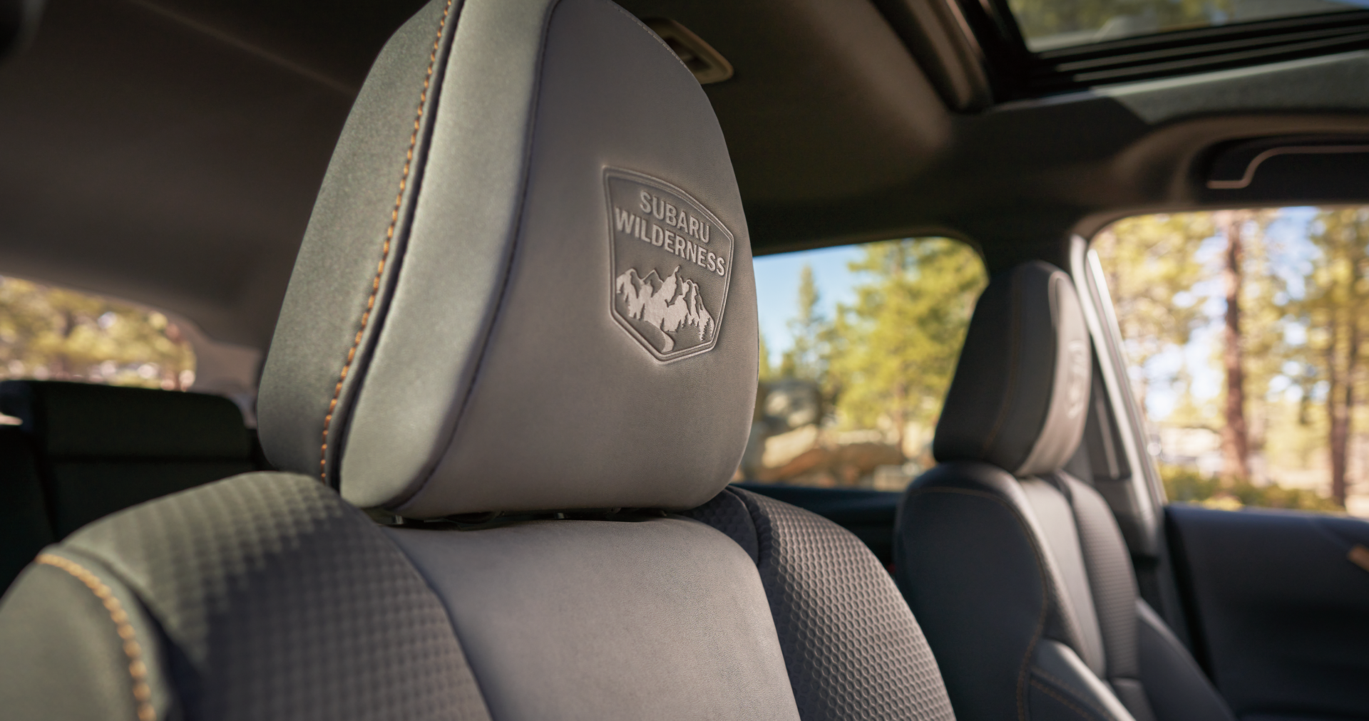 A close-up of the StarTex® water-repellent upholstery on the 2023 Outback Wilderness. | Bergstrom Subaru Oshkosh in Oshkosh WI