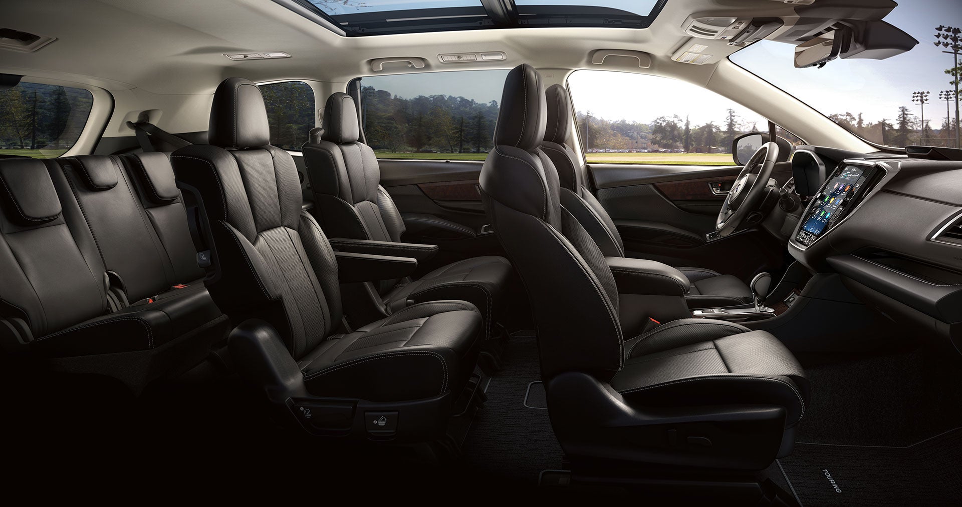 Interior of 2024 Subaru Ascent Touring in Slate Nappa Leather