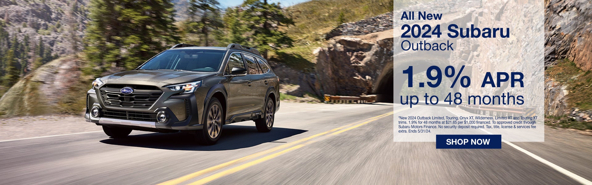 2024 Subaru Outback. 1.9% ARP up to 48 months.
